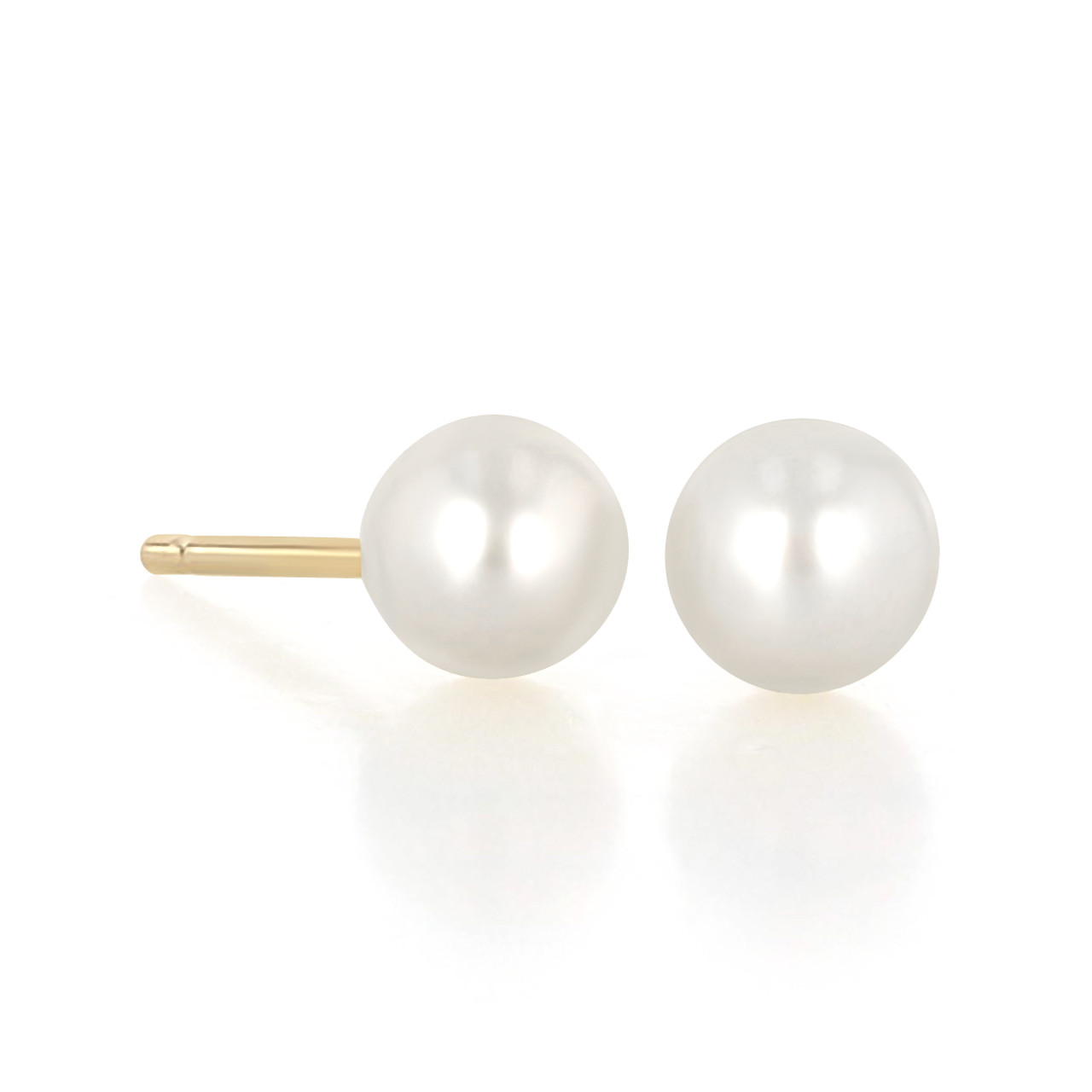 8-9mm, Freshwater Pearl, 18K, Solid Gold, Stud Earrings, White, Perfect  Round – Lily Treacy